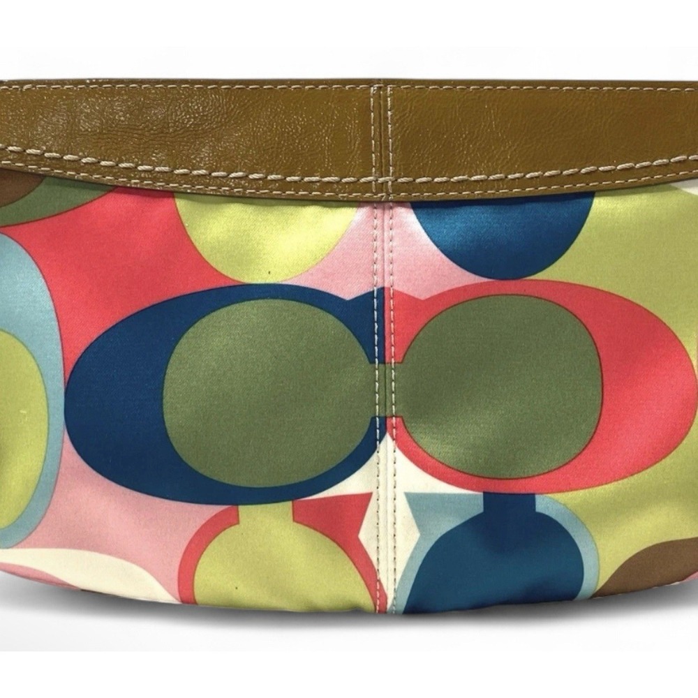 Coach Multicolor Soho Satin Pleated Clutch Colorful Statement Piece Evening - Picture 3 of 10